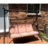imageGarden Winds Replacement Canopy Top Cover for The HD Flat Roof 3 Person Swing  Standard 350  BrownBrown
