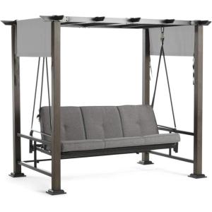 imageGarden Winds Replacement Canopy Top Cover for Broyhill Pergola Daybed Swing  Riplock 350  Slate Gray