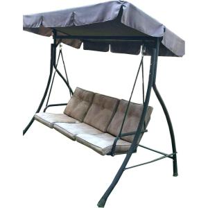 imageGarden Winds Replacement Canopy Top Cover for The HD Flat Roof 3 Person Swing  Standard 350  BrownClassic Brown Nutmeg