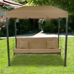 imageOutdoor Patio Gazebo Swing Replacement Canopy   Will NOT FIT Any Other Model  Please See Image Gallery and Model Information Brown