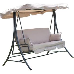 imageXLarge Universal Replacement Swing Canopy Top Cover  RipLock 350  BeigeBeige