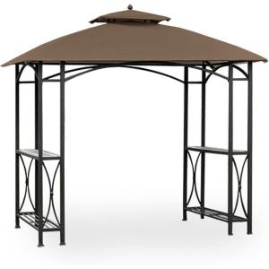 imageGarden Winds Replacement Canopy for Sheridan Grill Gazebo  Riplock 350  BeigeNutmeg