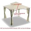imageGarden Winds Replacement Canopy Top Cover for Summer Veranda Gazebo  Riplock 350  BeigeBeige