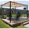 imageGarden Winds Replacement Canopy Top Cover for Summer Veranda Gazebo  Riplock 350  BeigeNutmeg