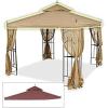 imageGarden Winds Replacement Canopy Top Cover for Hampton Bay Arrow Gazebo  Riplock 350  BeigeNutmeg
