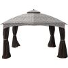 imageGarden Winds Replacement Canopy for Allen Roth 10x12 Gazebo Model GF12S004B  Performance 350 Fabric  BeigeDamask Beige
