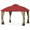 imageGarden Winds Replacement Canopy for South Hampton Gazebo  Riplock 350  BeigeCinnabar