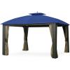 imageGarden Winds Replacement Canopy for The Sonoma Riviera Gazebo  Riplock 350  BeigeTrue Navy