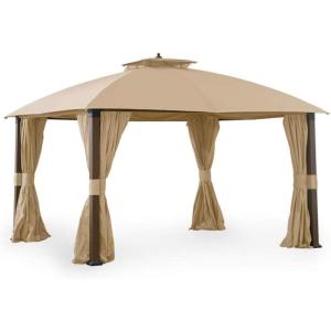 imageGarden Winds Replacement Canopy Top Cover for Broyhill Sunjoy Eagle Brooke Ashford Asheville Gazebo  350  Beige  Will FIT These Models ONLY A101007600 A101007603 A101007604Classic Sand Beige