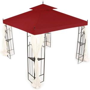 imageGarden Winds Replacement Canopy Top Cover for Hampton Bay Arrow Gazebo  Riplock 350  BeigeCinnabar