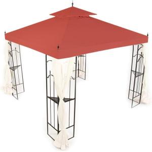 imageGarden Winds Replacement Canopy Top Cover for Hampton Bay Arrow Gazebo  Riplock 350  BeigeTerra Cotta