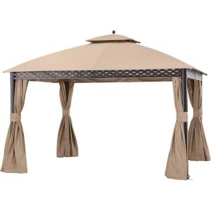 imageGarden Winds Replacement Canopy Top Cover for Oakmont Gazebo  350  Beige  Model LGZ1188PSTABeige