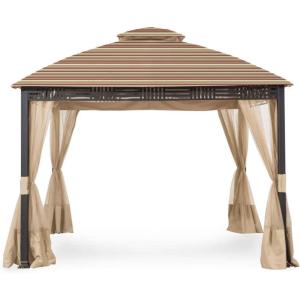 imageGarden Winds Replacement Canopy Top Cover for Westbrook Gazebo Gazebo  350  BeigeStripe Canyon
