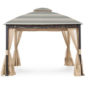 imageGarden Winds Replacement Canopy Top Cover for Westbrook Gazebo Gazebo  350  BeigeStripe Stone