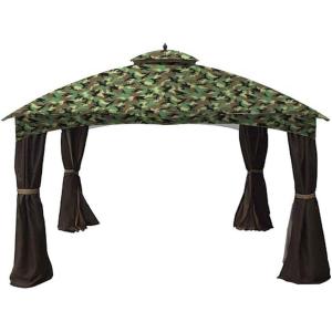 imageGarden Winds Replacement Canopy for Allen Roth 10x12 Gazebo Model GF12S004B  Performance 350 Fabric  BeigeCamo Green