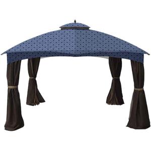 imageGarden Winds Replacement Canopy for Allen Roth 10x12 Gazebo Model GF12S004B  Performance 350 Fabric  BeigeMidnight Trellis