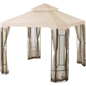 imageGarden Winds Replacement Canopy for The Cottleville Gazebo  Riplock 350  BeigeBeige