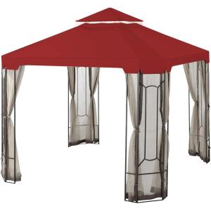 imageGarden Winds Replacement Canopy for The Cottleville Gazebo  Riplock 350  BeigeCinnabar