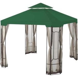 imageGarden Winds Replacement Canopy for The Cottleville Gazebo  Riplock 350  BeigeGreen