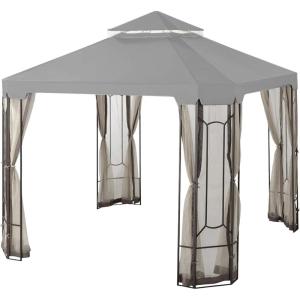 imageGarden Winds Replacement Canopy for The Cottleville Gazebo  Riplock 350  BeigeSlate Gray