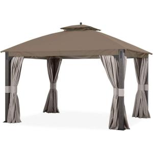imageGarden Winds Replacement Canopy for The Shadow Creek Gazebo  Riplock 350  Beige  Will ONLY FIT Model LGZ1140PST Please Read Product Advice Before PurchasingNutmeg