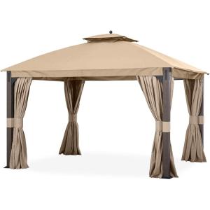 imageGarden Winds Replacement Canopy for The Shadow Creek Gazebo  Riplock 350  Beige  Will ONLY FIT Model LGZ1140PST Please Read Product Advice Before PurchasingBeige