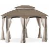 imageGarden Winds Replacement Canopy for The Manhattan Oval Gazebo  Riplock 350  BeigeNutmeg