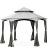 imageGarden Winds Replacement Canopy for The Southbay Hexagon Gazebo  Riplock 350  BeigeSlate Gray