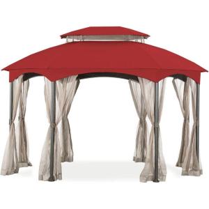 imageGarden Winds Replacement Canopy for The Manhattan Oval Gazebo  Riplock 350  BeigeCinnabar
