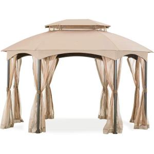 imageGarden Winds Replacement Canopy for The Manhattan Oval Gazebo  Riplock 350  BeigeClassic Sand Beige