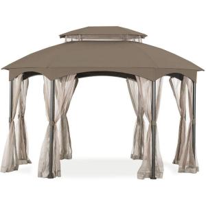 imageGarden Winds Replacement Canopy for The Manhattan Oval Gazebo  Riplock 350  BeigeNutmeg