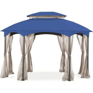 imageGarden Winds Replacement Canopy for The Manhattan Oval Gazebo  Riplock 350  BeigeTrue Navy