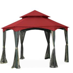 imageGarden Winds Replacement Canopy for The Southbay Hexagon Gazebo  Riplock 350  BeigeCinnabar
