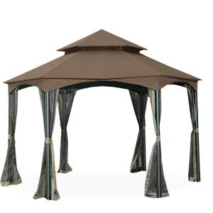 imageGarden Winds Replacement Canopy for The Southbay Hexagon Gazebo  Riplock 350  BeigeNutmeg